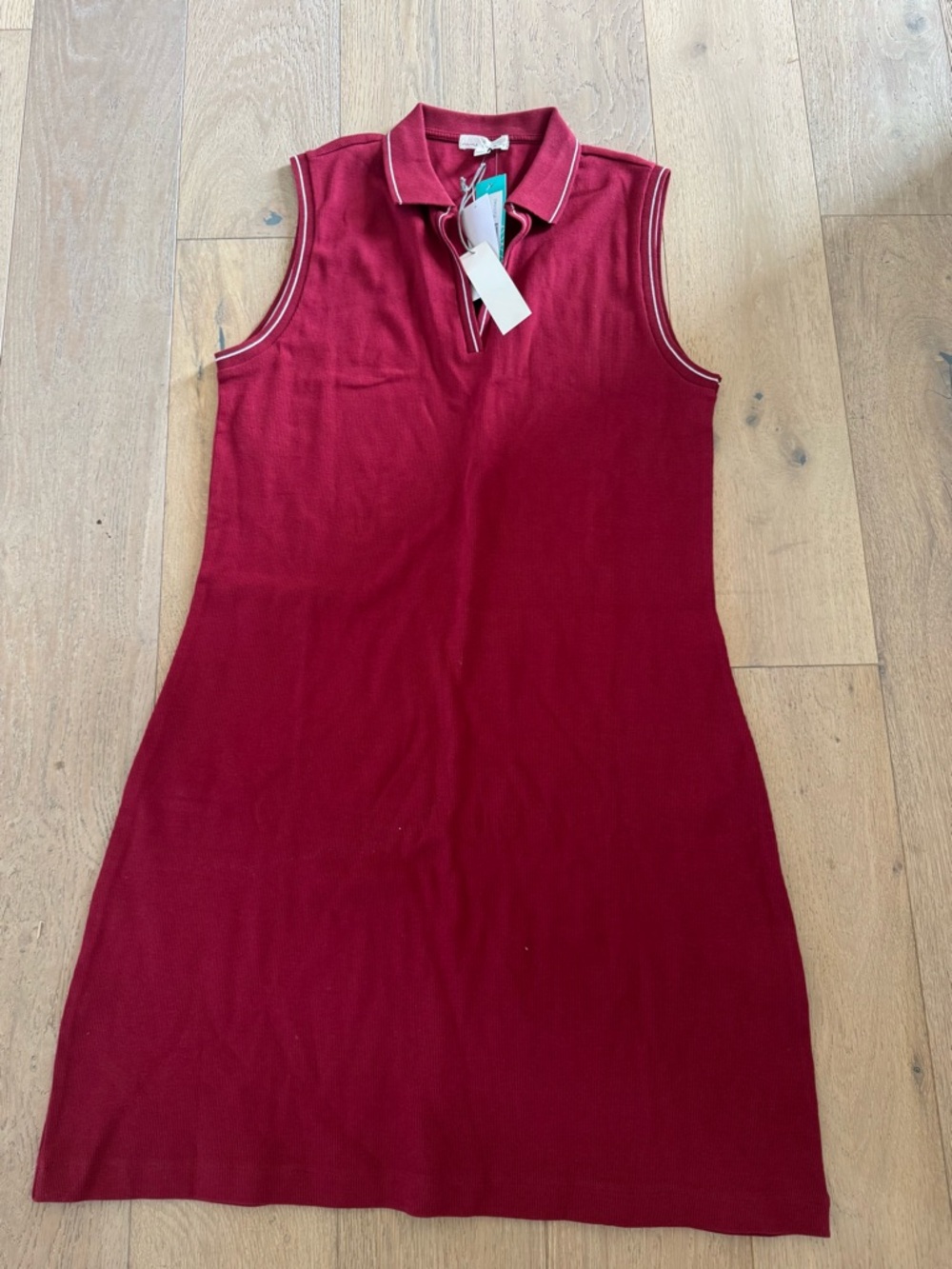 Nine Britton Clarke Sleeveless Collared Dress Burgundy Large